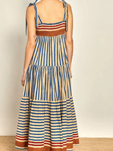 Striped Tie-Shoulder Tiered Maxi Dress OutfitFlow